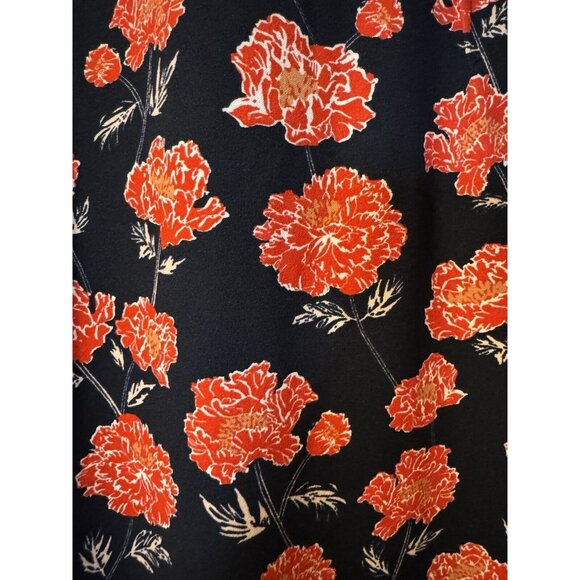 Banana Republic Pencil Dress 10 Red Black Ivory Floral Sleeveless Washable NEW - Picture 4 of 14